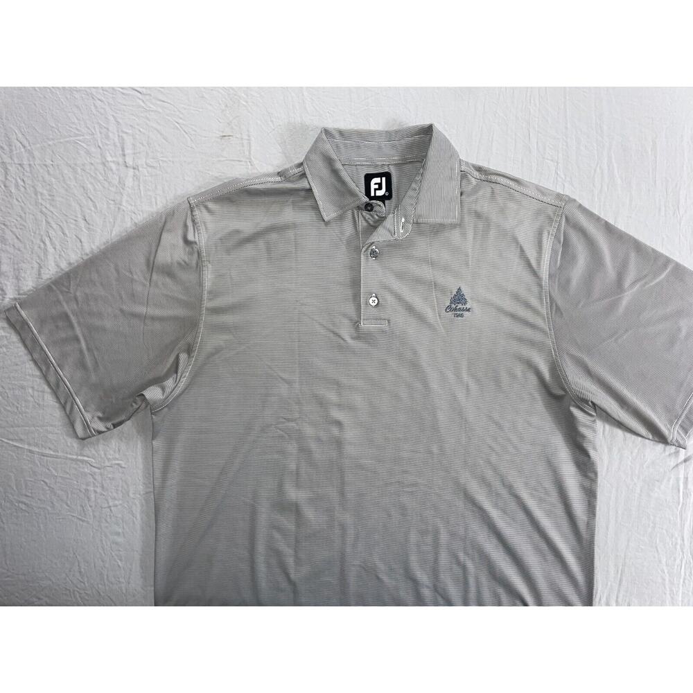 FootJoy 12% Spandex Stretch Polo Golf Shirt. Cohasse 1916 Stitched. Size L, EUC!